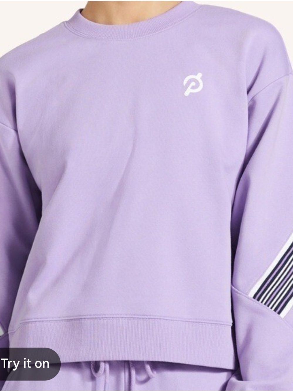 Peloton Cropped Light Purple Crewneck Sweatshirt Women’s Small